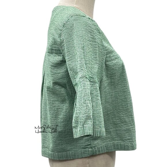 Live a Little Striped Light Stylish Cropped Jacket With Bell Sleeves Size Med - Picture 2 of 5